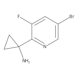 1-(5-Bromo-3-fluoropyridin-2-yl)cyclopropan-1-amine结构式