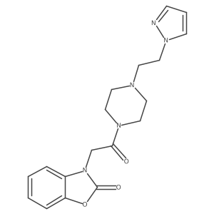 3-(2-(4-(2-(1H-pyrazol-1-yl)ethyl)piperazin-1-yl)-2-oxoethyl)benzo[d]oxazol-2(3H)-one Structure