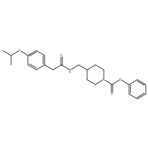 Phenyl 4-((2-(4-(isopropylthio)phenyl)acetamido)methyl)piperidine-1-carboxylate结构式