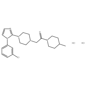 2-(4-(1-(3-chlorophenyl)-1H-imidazol-2-yl)piperazin-1-yl)-1-(4-methylpiperidin-1-yl)ethanone dihydrochloride Structure