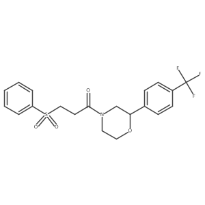 3-(Phenylsulfonyl)-1-(2-(4-(trifluoromethyl)phenyl)morpholino)propan-1-one Structure