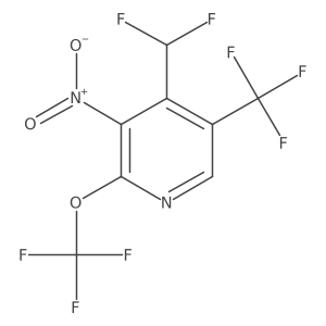 4-(Difluoromethyl)-3-nitro-2-(trifluoromethoxy)-5-(trifluoromethyl)pyridine结构式