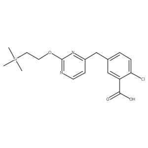 2-Chloro-5-[(2-(2-trimethylsilanyl-ethoxy)-pyrimidin-4-yl)methyl]-benzoic acid Structure