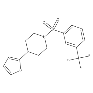 4-(Thiophen-2-yl)-1-((3-(trifluoromethyl)phenyl)sulfonyl)piperidine结构式