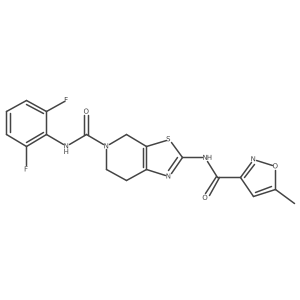 N-(5-((2,6-difluorophenyl)carbamoyl)-4,5,6,7-tetrahydrothiazolo[5,4-c]pyridin-2-yl)-5-methylisoxazole-3-carboxamide结构式