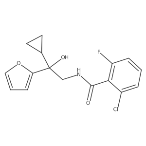 2-chloro-N-[2-cyclopropyl-2-(furan-2-yl)-2-hydroxyethyl]-6-fluorobenzamide结构式
