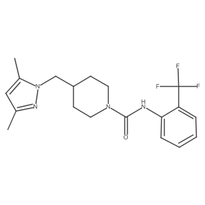 4-((3,5-dimethyl-1H-pyrazol-1-yl)methyl)-N-(2-(trifluoromethyl)phenyl)piperidine-1-carboxamide Structure