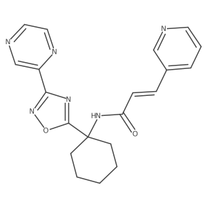 (E)-N-(1-(3-(pyrazin-2-yl)-1,2,4-oxadiazol-5-yl)cyclohexyl)-3-(pyridin-3-yl)acrylamide结构式