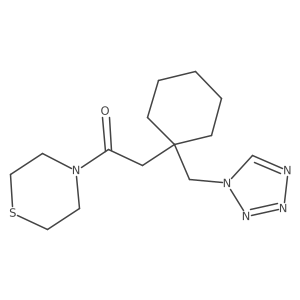 2-[1-(1H-tetrazol-1-ylmethyl)cyclohexyl]-1-(thiomorpholin-4-yl)ethanone结构式