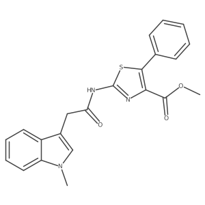 methyl (2E)-2-{[(1-methyl-1H-indol-3-yl)acetyl]imino}-5-phenyl-2,3-dihydro-1,3-thiazole-4-carboxylate结构式