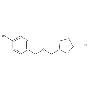 2-Bromo-5-((pyrrolidin-3-ylmethoxy)methyl)pyridine hydrochloride结构式