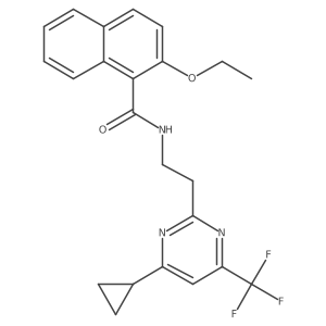 N-(2-(4-cyclopropyl-6-(trifluoromethyl)pyrimidin-2-yl)ethyl)-2-ethoxy-1-naphthamide Structure
