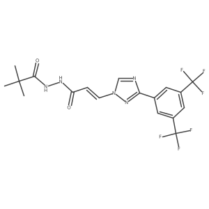 N'-[(E)-3-[3-[3,5-Bis(trifluoromethyl)phenyl]-1,2,4-triazol-1-yl]prop-2-enoyl]-2,2-dimethylpropanehydrazide Structure