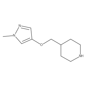 4-{[(1-Methyl-1H-pyrazol-4-yl)oxy]methyl}piperidine结构式