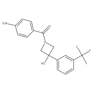 (4-Aminophenyl)(3-hydroxy-3-(3-(trifluoromethyl)phenyl)azetidin-1-yl)methanone结构式