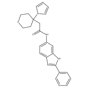 N-[2-(pyridin-3-yl)-1H-benzimidazol-6-yl]-2-[4-(1H-pyrrol-1-yl)tetrahydro-2H-pyran-4-yl]acetamide结构式