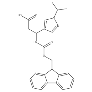 (3S)-3-({[(9H-fluoren-9-yl)methoxy]carbonyl}amino)-3-[1-(propan-2-yl)-1H-pyrazol-4-yl]propanoic acid结构式