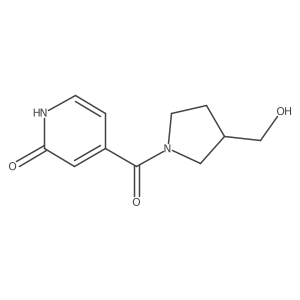 4-(3-(hydroxymethyl)pyrrolidine-1-carbonyl)pyridin-2(1H)-one结构式