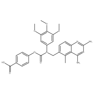 4-[(2,4-Diamino-5-methylquinazolin-6-yl)methyl-(3,4,5-trimethoxyphenyl)carbamoyl]oxybenzoic acid结构式