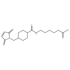 6-(4-((2,5-dioxo-2,5-dihydro-1H-pyrrol-1-yl)methyl)cyclohexane-1-carboxamido)hexanoic acid Structure