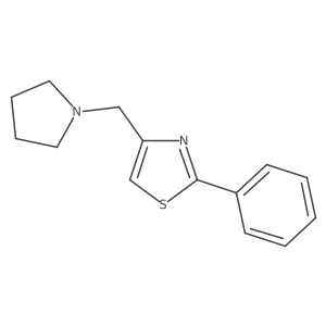 2-Phenyl-4-(1-pyrrolidinylmethyl)thiazole结构式
