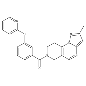 (2-methyl-8,9-dihydropyrazolo[1,5-a]pyrido[3,4-e]pyrimidin-7(6H)-yl)(3-(pyridin-2-yloxy)phenyl)methanone Structure