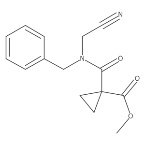 Methyl 1-[benzyl(cyanomethyl)carbamoyl]cyclopropane-1-carboxylate结构式