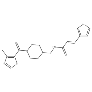 (E)-3-(furan-3-yl)-N-((1-(4-methyl-1,2,3-thiadiazole-5-carbonyl)piperidin-4-yl)methyl)acrylamide Structure