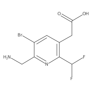 2-(Aminomethyl)-3-bromo-6-(difluoromethyl)pyridine-5-acetic acid结构式