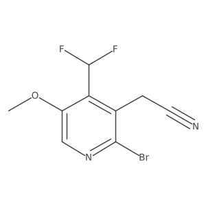 2-(2-Bromo-4-(difluoromethyl)-5-methoxypyridin-3-yl)acetonitrile Structure