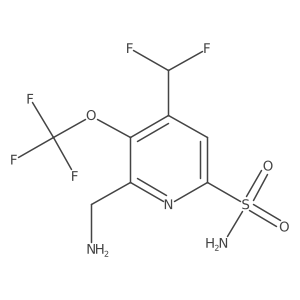2-(Aminomethyl)-4-(difluoromethyl)-3-(trifluoromethoxy)pyridine-6-sulfonamide Structure