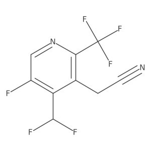 2-(4-(Difluoromethyl)-5-fluoro-2-(trifluoromethyl)pyridin-3-yl)acetonitrile Structure