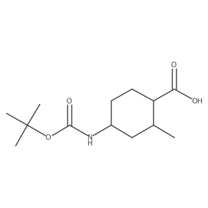 4-((tert-Butoxycarbonyl)amino)-2-methylcyclohexane-1-carboxylic acid结构式
