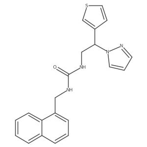 1-(2-(1H-pyrazol-1-yl)-2-(thiophen-3-yl)ethyl)-3-(naphthalen-1-ylmethyl)urea结构式