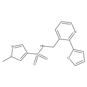 N-((2-(furan-2-yl)pyridin-3-yl)methyl)-1-methyl-1H-pyrazole-4-sulfonamide Structure