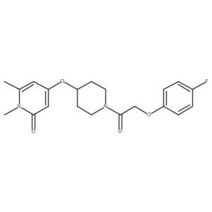 4-((1-(2-(4-fluorophenoxy)acetyl)piperidin-4-yl)oxy)-1,6-dimethylpyridin-2(1H)-one Structure