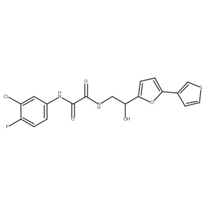 N1-(3-chloro-4-fluorophenyl)-N2-(2-hydroxy-2-(5-(thiophen-3-yl)furan-2-yl)ethyl)oxalamide结构式