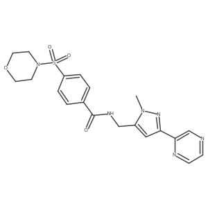 N-((1-methyl-3-(pyrazin-2-yl)-1H-pyrazol-5-yl)methyl)-4-(morpholinosulfonyl)benzamide Structure