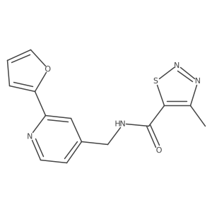 N-((2-(furan-2-yl)pyridin-4-yl)methyl)-4-methyl-1,2,3-thiadiazole-5-carboxamide Structure