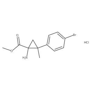 Methyl 1-amino-2-(4-bromophenyl)-2-methylcyclopropane-1-carboxylate hydrochloride结构式