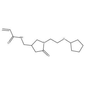 N-({1-[2-(cyclopentyloxy)ethyl]-5-oxopyrrolidin-3-yl}methyl)prop-2-enamide Structure
