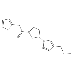 1-{3-[4-(methoxymethyl)-1H-1,2,3-triazol-1-yl]pyrrolidin-1-yl}-2-(thiophen-2-yl)ethan-1-one Structure