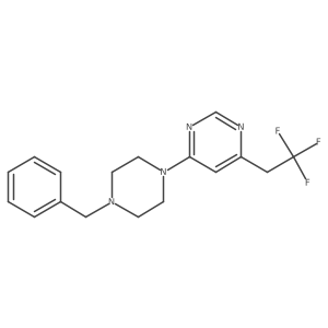 4-(4-Benzylpiperazin-1-yl)-6-(2,2,2-trifluoroethyl)pyrimidine结构式