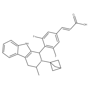 (E)-3-[4-[(1R,3R)-2-(1-Bicyclo[1.1.1]pentanyl)-3-methyl-1,3,4,9-tetrahydropyrido[3,4-b]indol-1-yl]-3,5-difluorophenyl]prop-2-enoic acid Structure