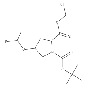 1-tert-butyl 2-chloromethyl (2S,4R)-4-(difluoromethoxy)pyrrolidine-1,2-dicarboxylate结构式