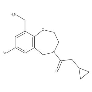 1-[9-(Aminomethyl)-7-bromo-2,3,4,5-tetrahydro-1,4-benzoxazepin-4-yl]-2-cyclopropylethan-1-one结构式