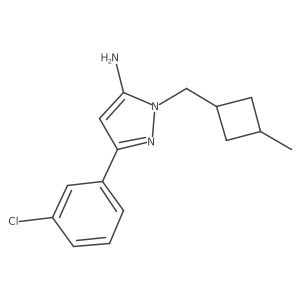 3-(3-chlorophenyl)-1-[(3-methylcyclobutyl)methyl]-1H-pyrazol-5-amine结构式