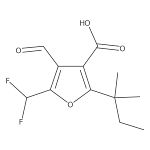 5-(Difluoromethyl)-4-formyl-2-(2-methylbutan-2-yl)furan-3-carboxylic acid结构式