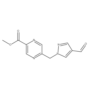 methyl 5-[(4-formyl-1H-pyrazol-1-yl)methyl]pyrazine-2-carboxylate结构式