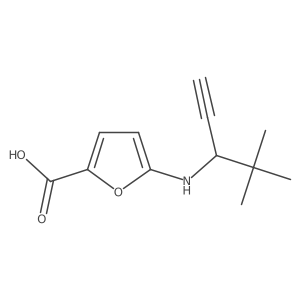 5-[(4,4-Dimethylpent-1-yn-3-yl)amino]furan-2-carboxylic acid Structure